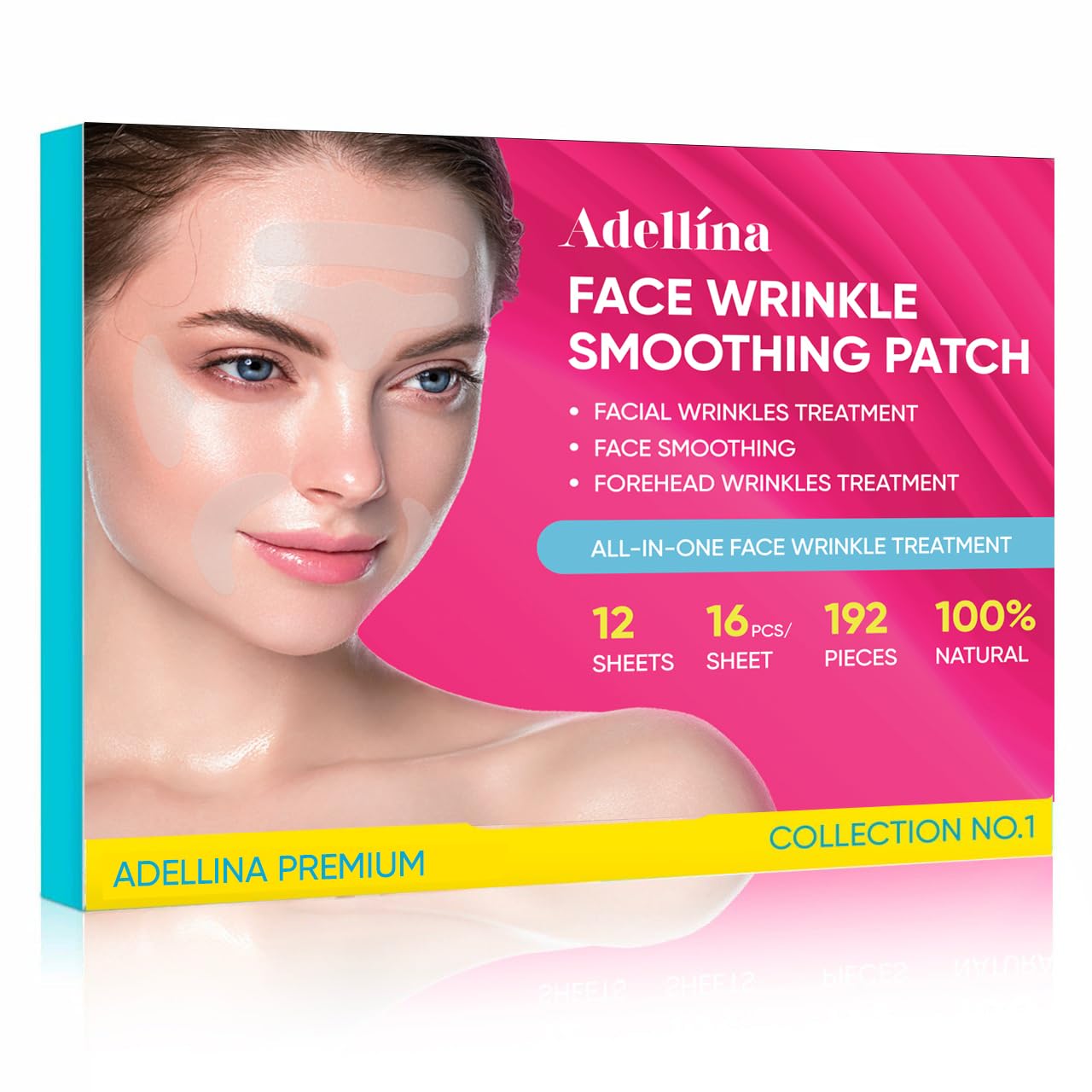 Adellina Facial and Forehead Wrinkle Patches: Face Wrinkle Treatment for Forehead, Smile Line, Under Eye- Anti Wrinkle Patches 192pcs