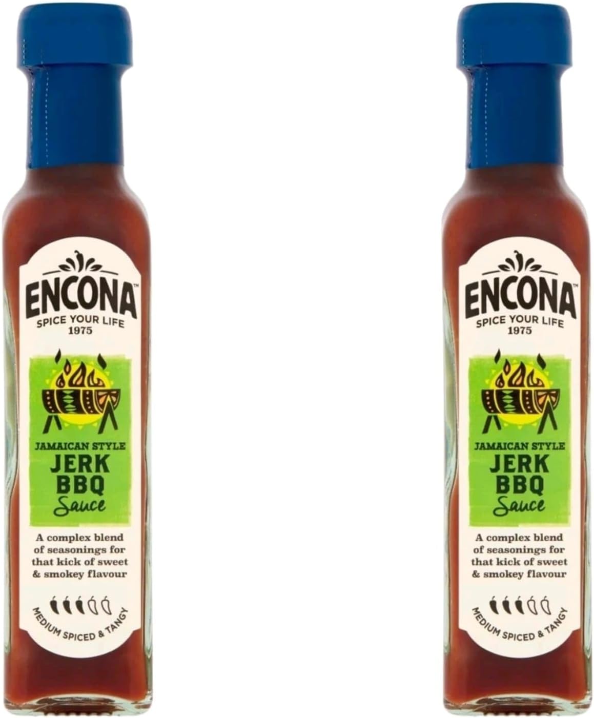 Jamaican Style Jerk BBQ Sauce, Medium Spiced, Sweet and Smoky, 2-Pack