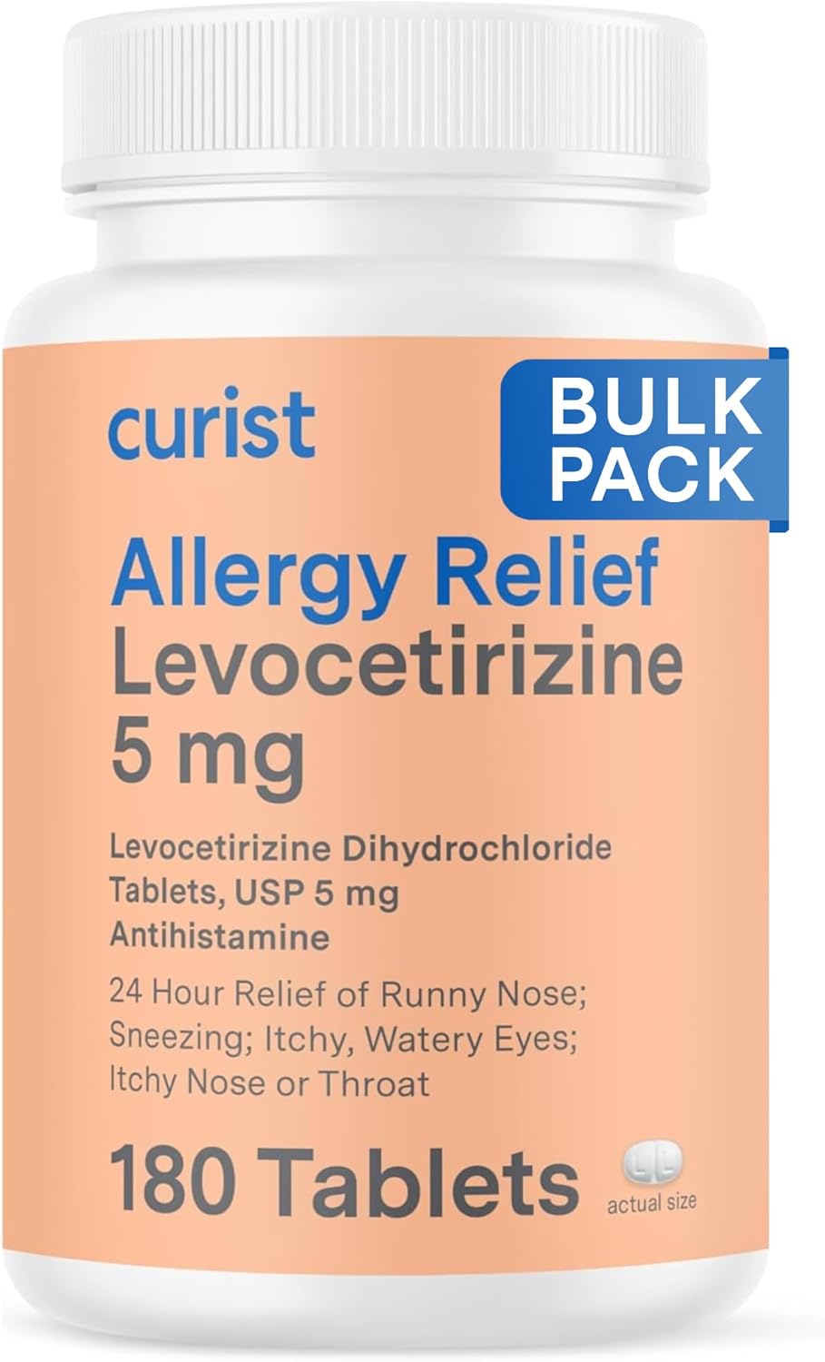 Curist Levocetirizine 5 mg (180 Tablets) Allergy Pills, 24 Hour Allergy Relief - Allergy Medicine
