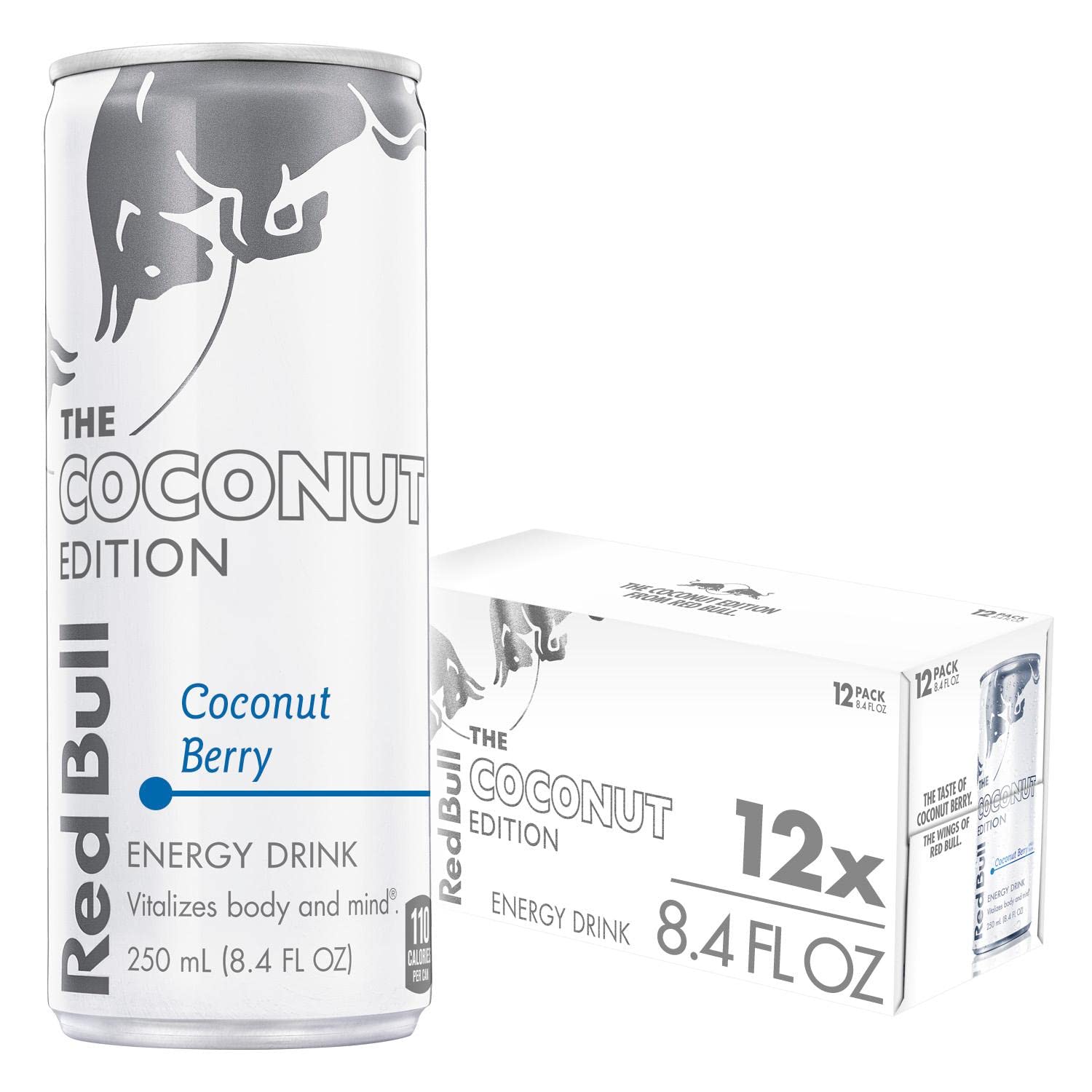 Red Bull Coconut Edition Energy Drink, Coconut Berry, with 80mg Caffeine plus Taurine & B Vitamins, 8.4 Fl Oz, Pack of 12 Cans
