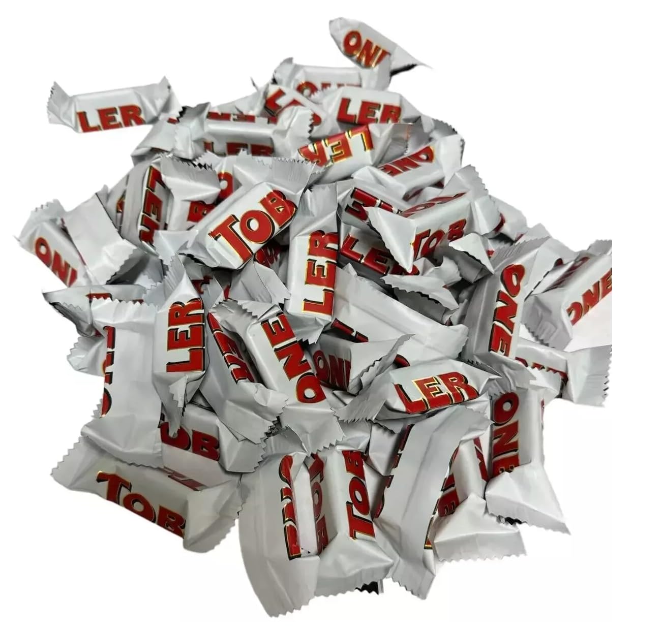 TOBLRONE TINY Swiss White Chocolate with Honey & Almond Nougat, Bulk & Delicious Fun Size Candy Bars (2 Pounds)
