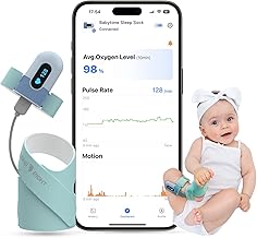 Babytone Baby Sleep Sock, Baby Oxygen Monitor Tracking Avg O2, Pulse Rate and Movement for Infant, Wearable Foot Monitor Smart Sock with Bluetooth and APP, for 0-36 Months Newborn