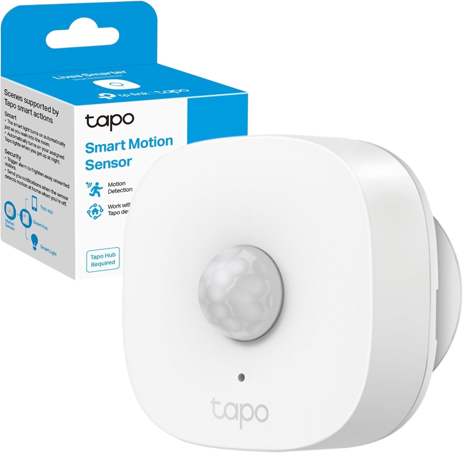 Tapo T100 Smart Motion Sensor, Motion Detectors, Wide Range Detection, Instant Alerts, Hands-Free Motion-Activated Lighting, Energy Saving, Battery Included(Packaging may vary)