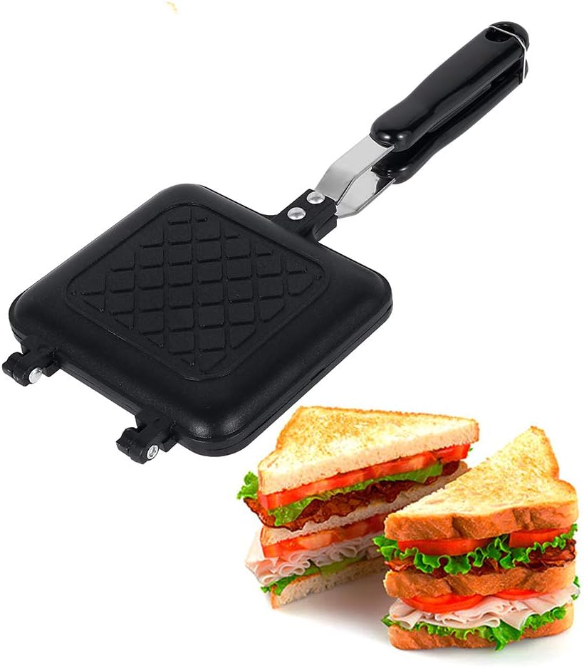 Camping Toastie Maker Non-Stick Stovetop Baking Pan With Heat-Resistant Handles, Double Sided Multifunction for Home Outdoors Camping
