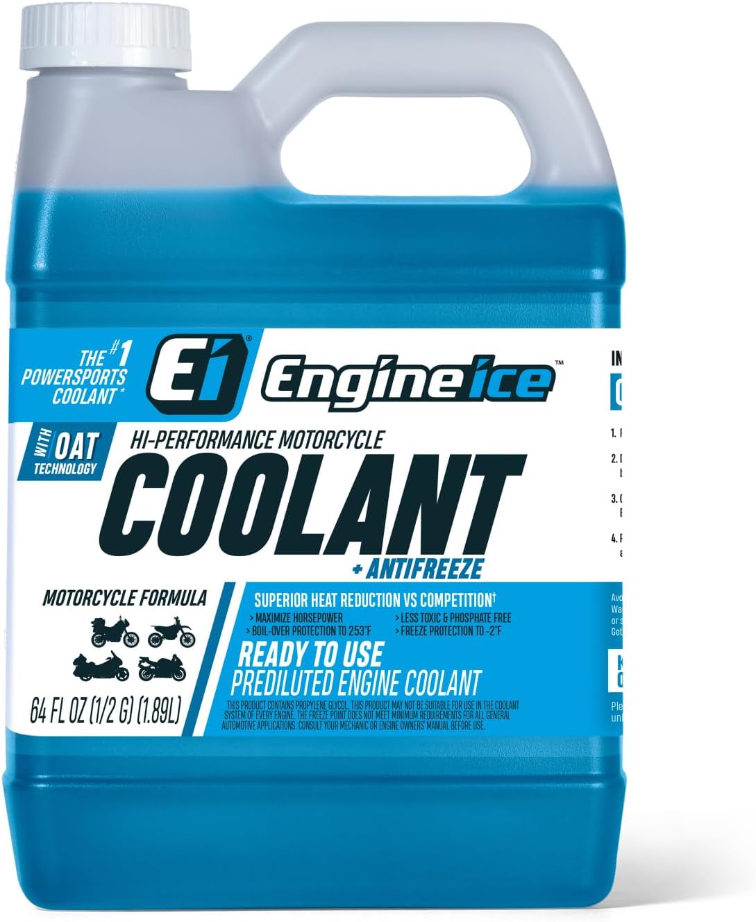 Engine Ice Off-Road High-Performance Motorcycle Coolant and Antifreeze Blue