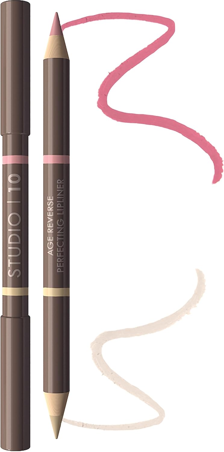 Studio10 Lip Liner Pencil - Plumping, Highlighting Dual-Ended Lip Pencil for Natural, Shaped, Fuller Lips - Universal Skin-True Colour and Hydrating Antioxidant Vitamins C & E