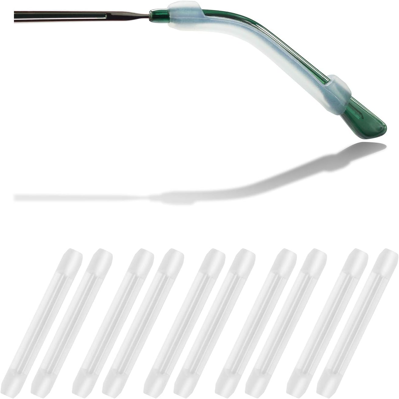 YR Soft Silicone Eyeglasses Temple Tips Sleeve Retainer,Anti-Slip Elastic Comfort Glasses Retainers For Spectacle Sunglasses Reading Glasses Eyewear,Glasses Grips,Glasses anti slip,5 pairs -Clear