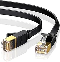 UGREEN Cat 7 Ethernet Cable, 15FT Ethernet Cable with 10Gbps High Speed, 100% Pure Copper Wire and Gold-Plated Connectors, Flat Design, Compatible with Gaming PS5/4/3 Xbox PC Laptop Modem Router