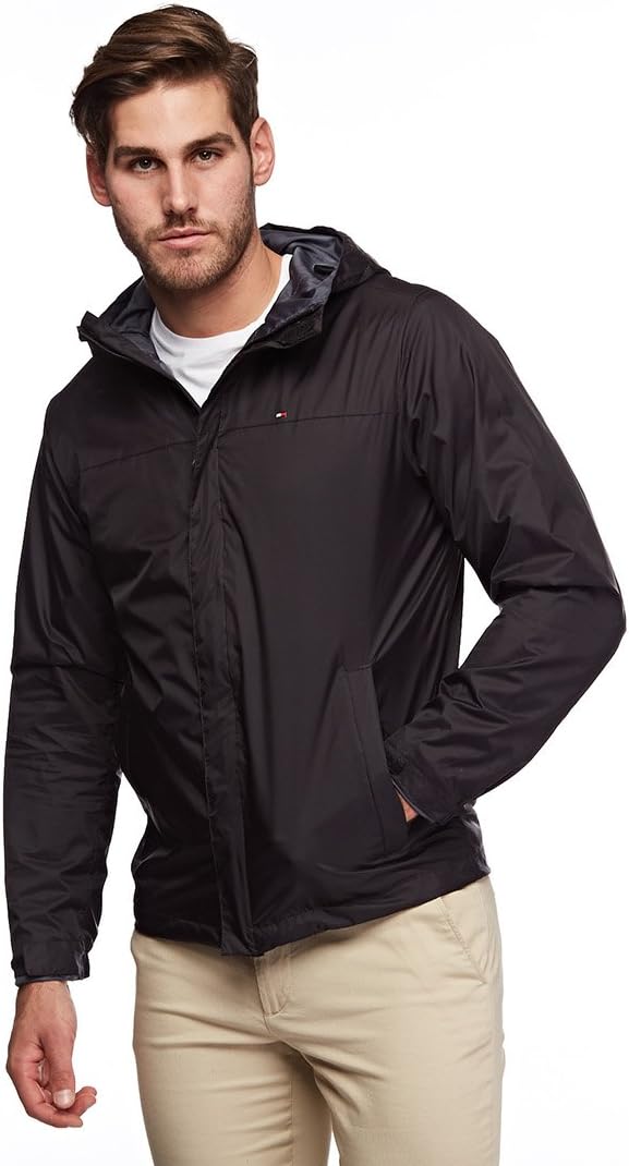 Tommy Hilfiger Men's Waterproof Breathable Hooded Jacket Raincoat