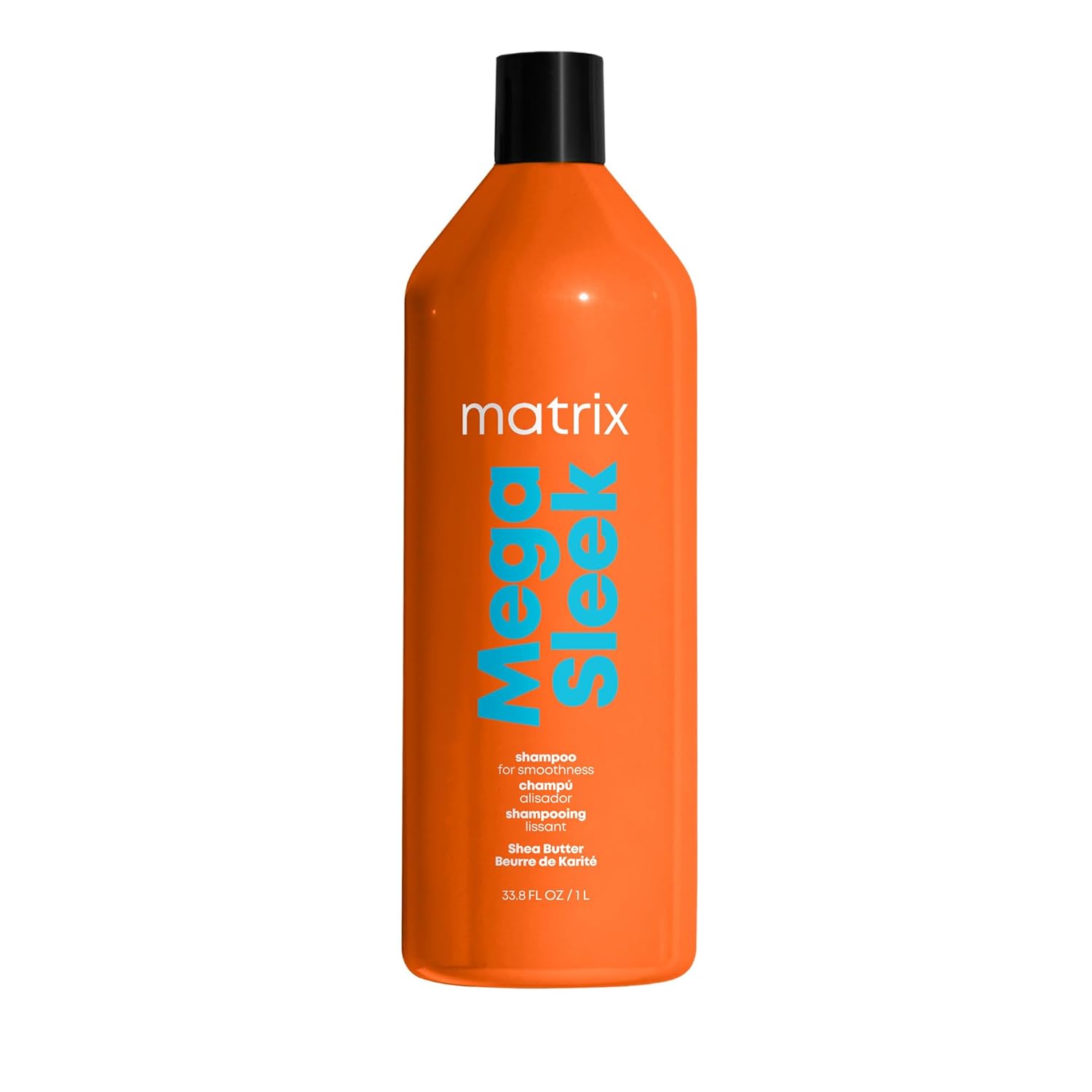 Matrix Mega Sleek Shampoo - Smoothing and Detangling, For Dry, Damaged & Frizzy Hair, Salon Professional Shampoo, With Shea Butter, Vegan