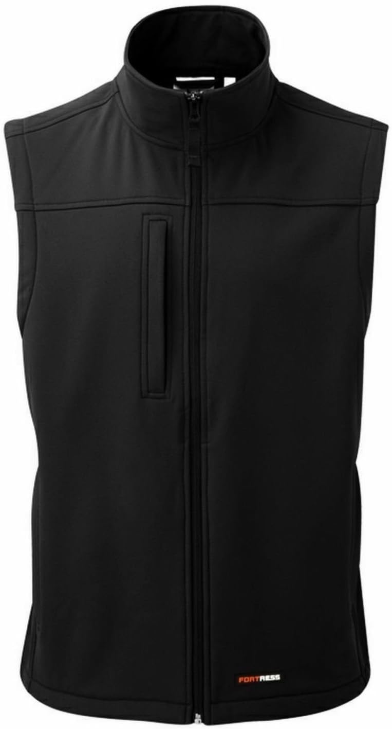 New Mens Softshell Bodywarmer Waistcoat Waterproof Windproof Fabric Thermally Lined Gillet Warm Casual Soft Zipped Side Pockets Leisure Workwear Walking Black Navy Green S-3XL