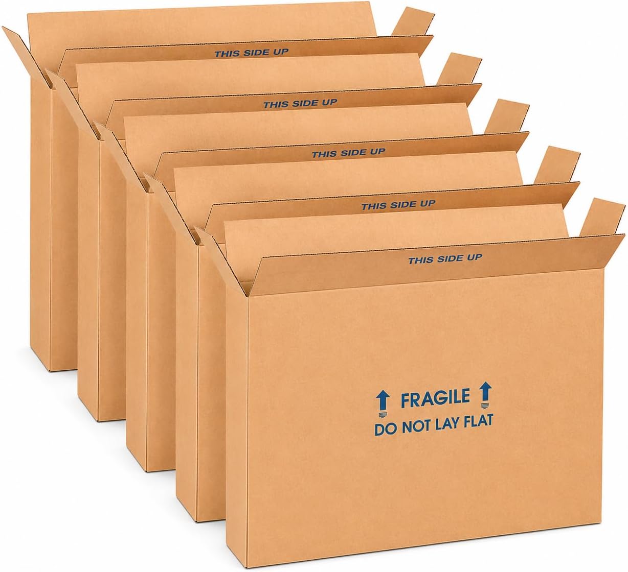 BOX USA Flat-Panel TV Box 56 x 8 x 36 in, Double Wall, 5-Pack