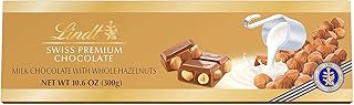 Lindt Swiss Premium Classic Gold Bar, Milk Chocolate Hazelnut, 10.6 oz (Pack of 5)