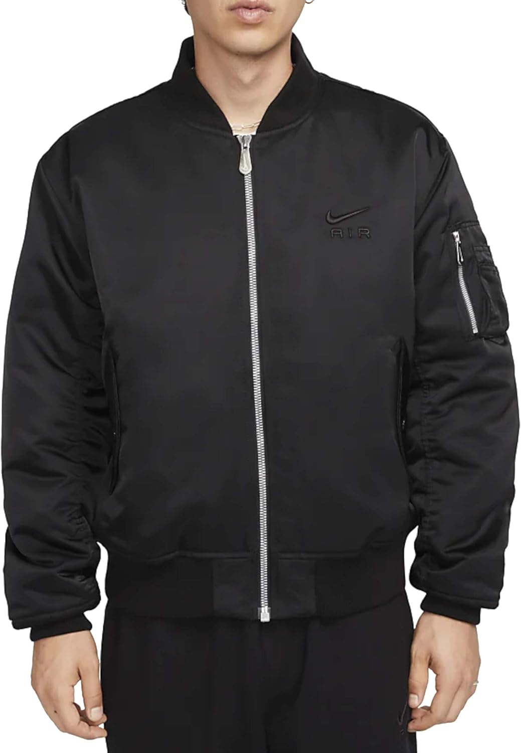 NIKE Air Bomber Jacket Men black embroidered Size Medium M