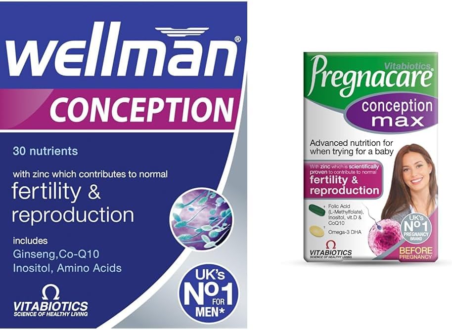 Fertility Bundle Wellmen Conception for Men and Pregnacare Conception Max for Women