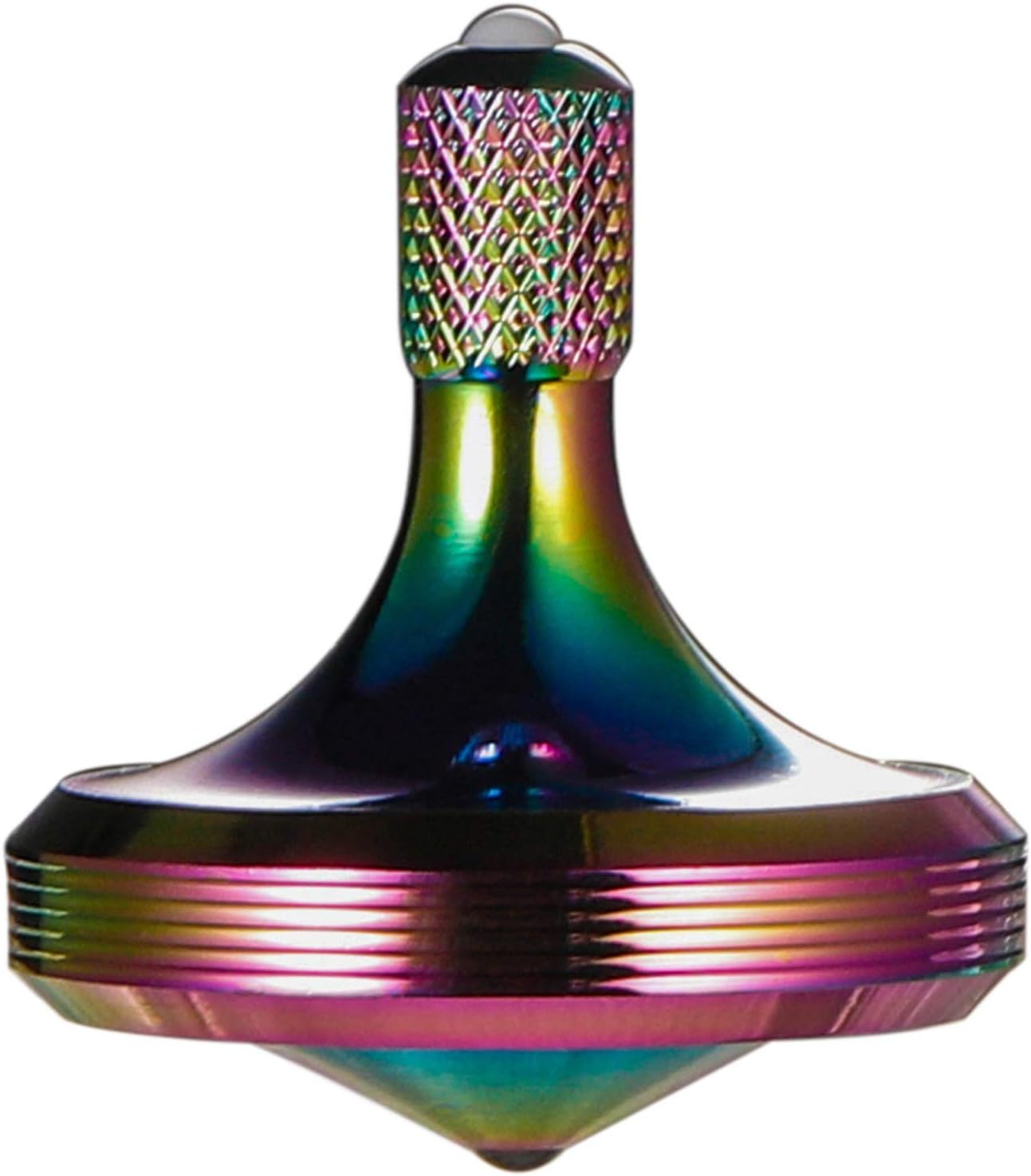 Precision Metal Spinning Top, Well Made Stainless Steel Spin Long Lasting Exceed 8 Mins Desktop Gyro EDC Toy, Perfect Balance Easy to Use Kill Time Efficiently (Pro Max-Iridescent)