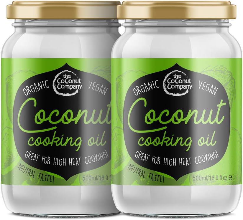 Organic Coconut Cooking Oil 500ml - 2 PACK - Organic, Vegan, 100% Natural, No Coconut Aroma, Neutral Taste Pack of 2