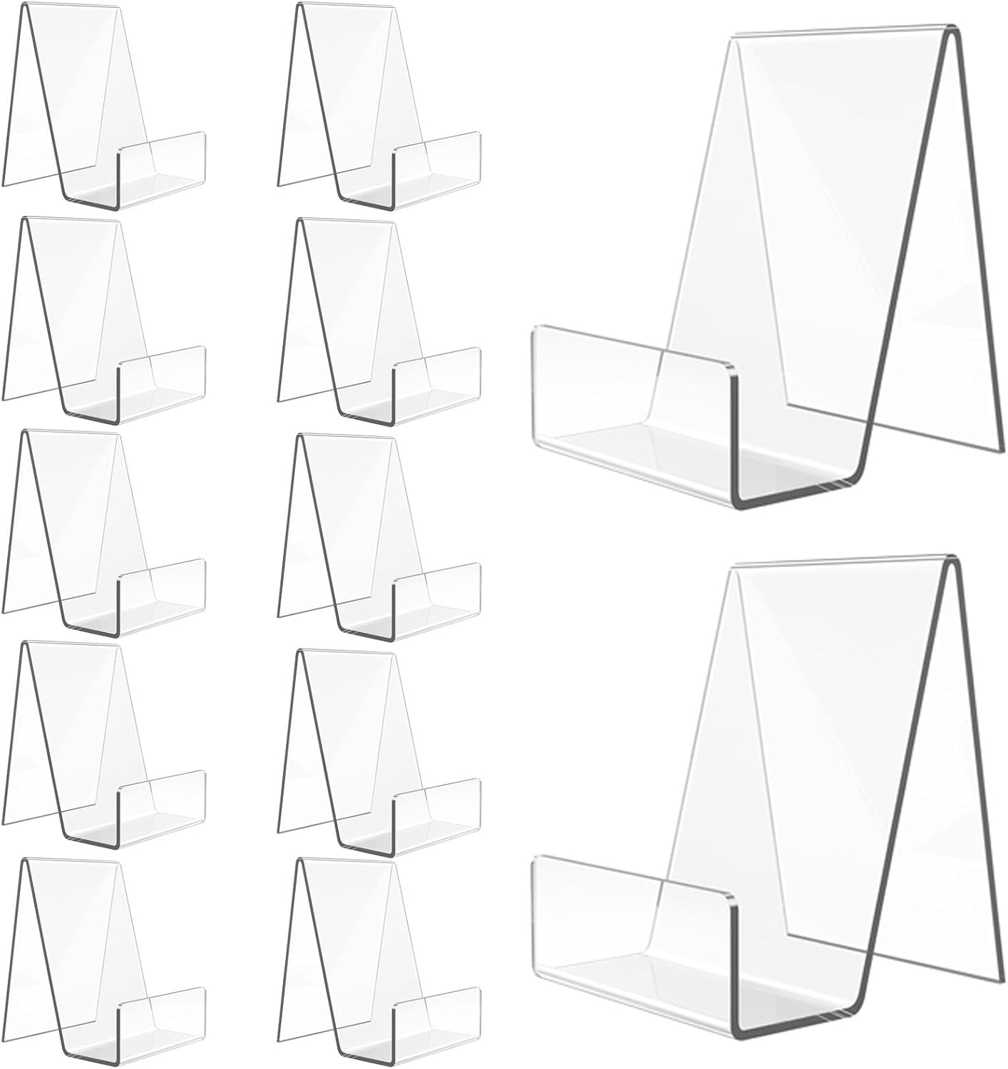 MUXHEL 12PCS Book Stands for Display, Acrylic Book Stand, Clear Book Display Stand for Display Books, Picture Albums,Menu, Magazine, Notebooks