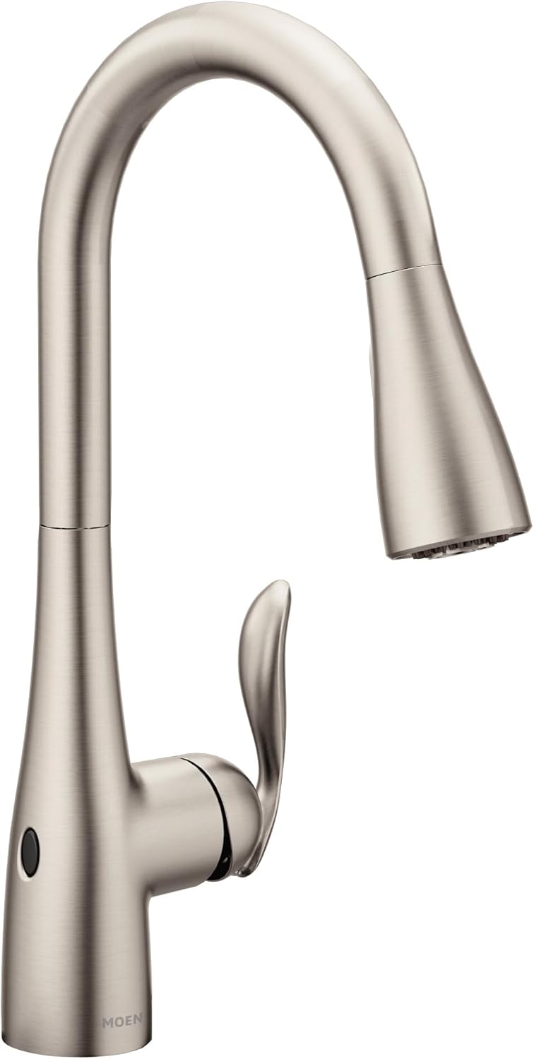 Moen Arbor Spot Resist Stainless Motionsense Wave Sensor Touchless One-Handle Single Hole Kitchen Sink Faucet, 7594EWSRS