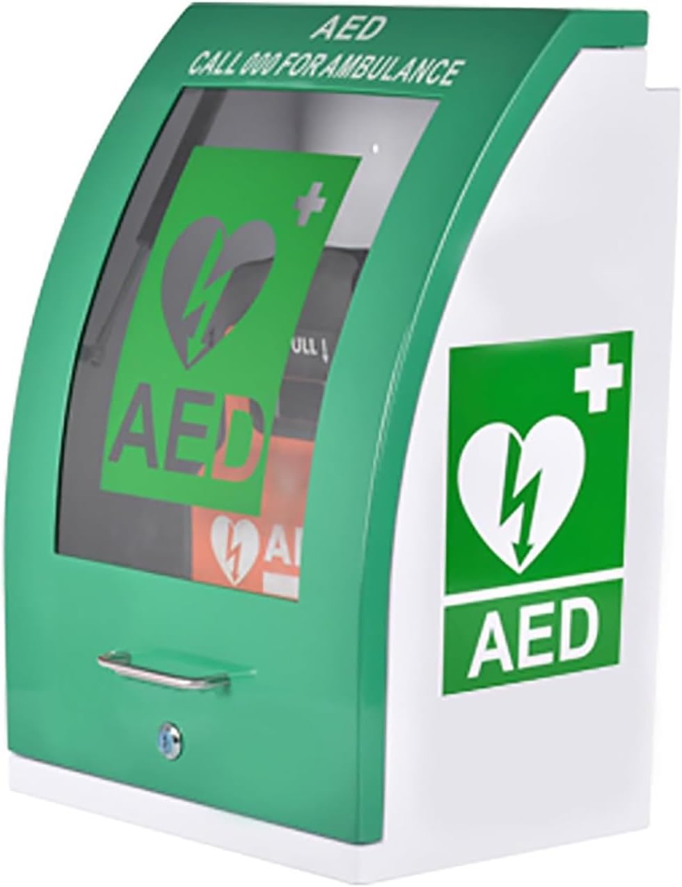 AED Defibrillator Wall Cabinetwith Key and Alarm for Office/Hospital