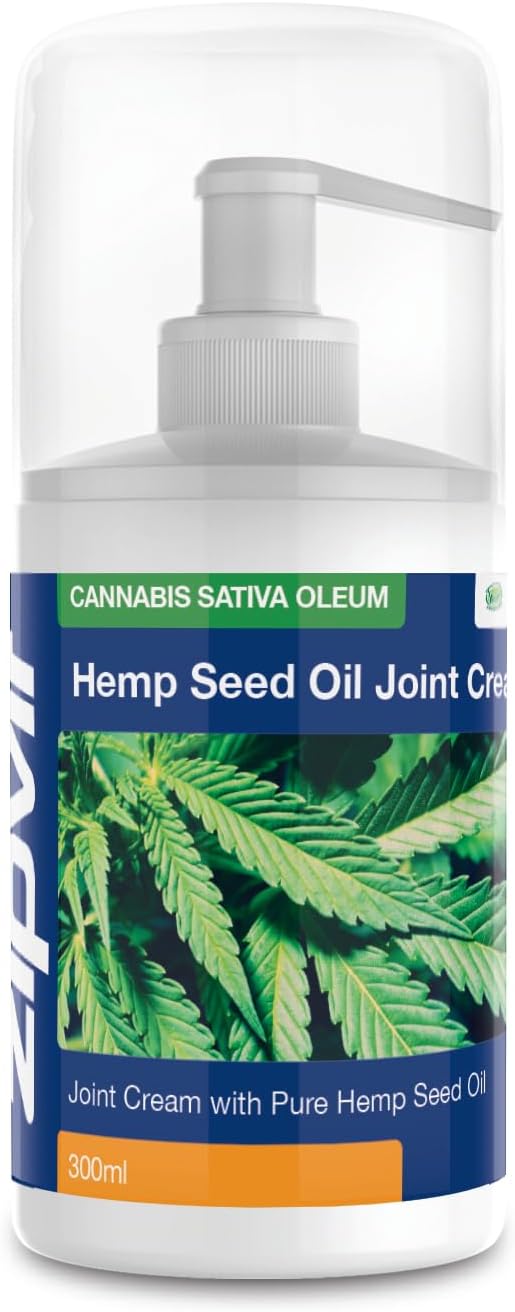Zipvit Hemp Seed Oil Cream for Joint & Muscle, Sports Massage Gel with Hemp Seed Oil 300ml