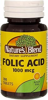 Swanson Nature's Blend Folic Acid 1000 mcg 100 Tablets