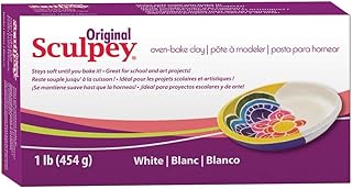 Original Sculpey Sculpting Compound White Oven-Bake Clay - Great for School and Art Projects - 1 Lb, Pack of 3