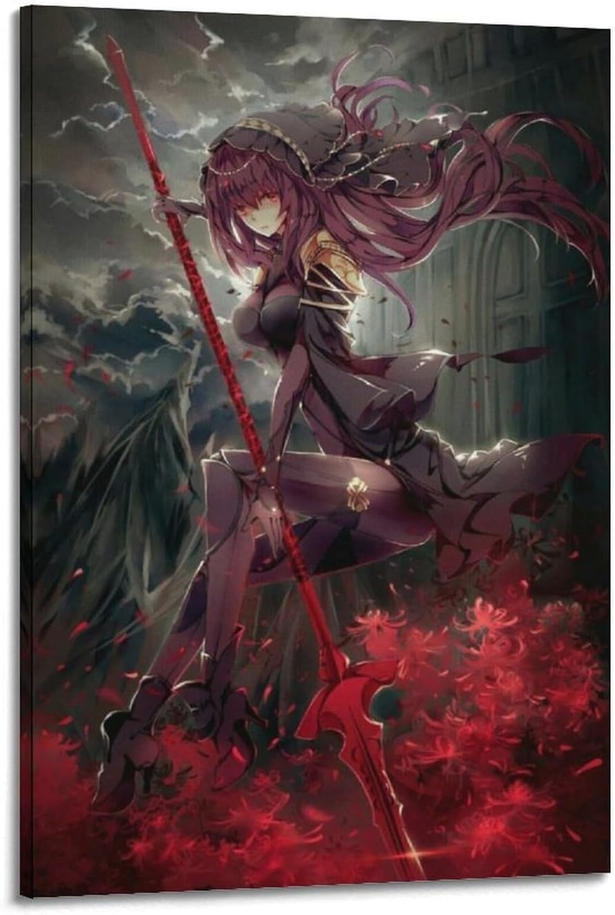 WYBRBHR Scatach Anime Art Poster Poster Decorative Painting Canvas Wall Posters And Art Picture Print Modern Family Bedroom Decor Posters 24x36inch(60x90cm)