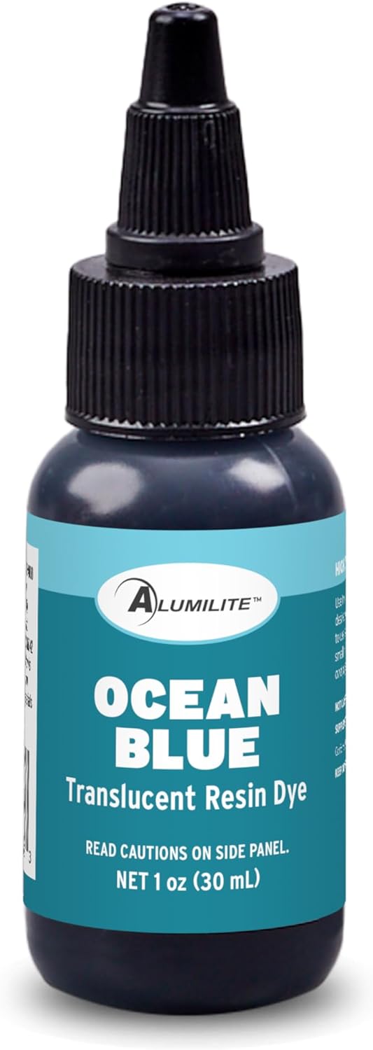 Alumilite Liquid Color Dye (Ocean Blue, 1 oz) Highly Concentrated Tint for Casting Resin, Polyester, and Urethane - Ideal for Clear, Translucent, or Opaque DIY Arts & Crafts, Beginners & Professionals