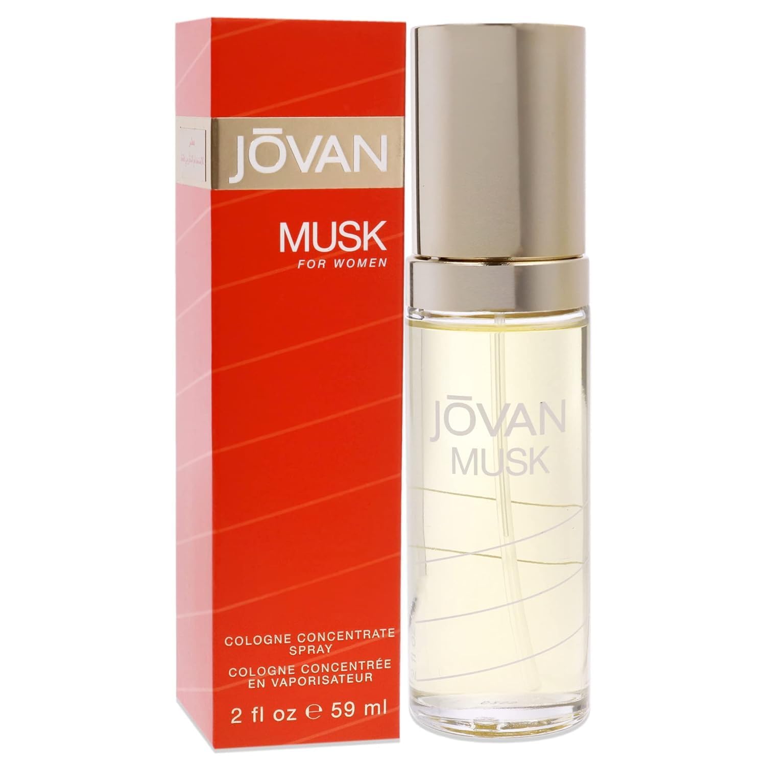 Jovan Musk Eau de Cologne Concentrate Spray, Sexy Cologne for Women, Vegan Formula, 2.0oz