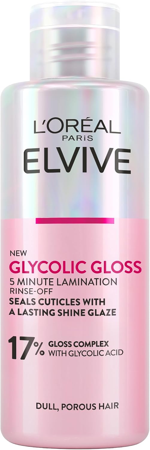 L'Oreal Paris Elvive Glycolic Gloss Lamination Rinse-Off Treatment, 200ml | With 17% Gloss Complex, Glycolic Acid, Fills and Seals Hair Fibres, For Long-Lasting Smooth and Shiny Hair