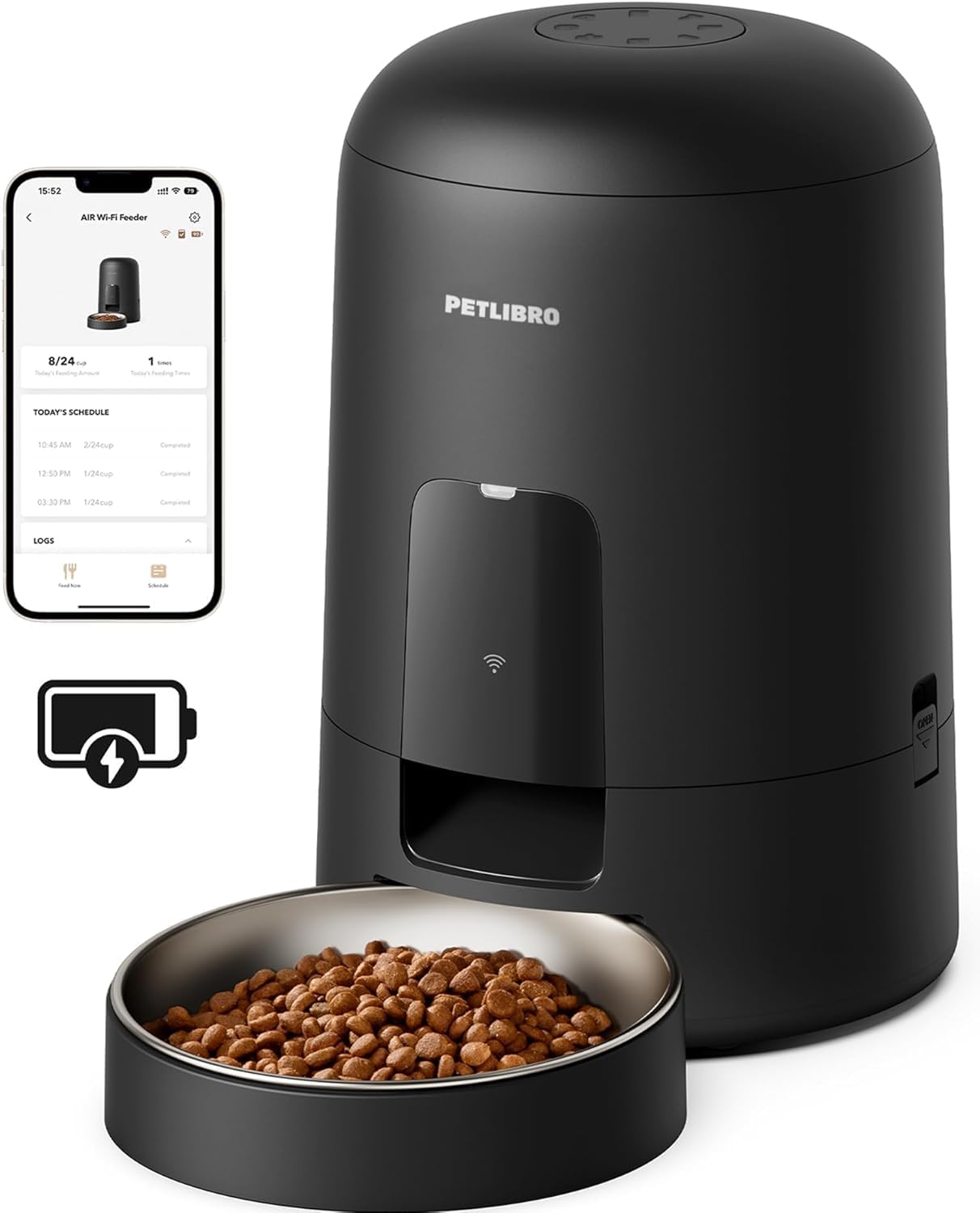 PETLIBRO Automatic Cat Feeder, Cordless WiFi App Control, 2L