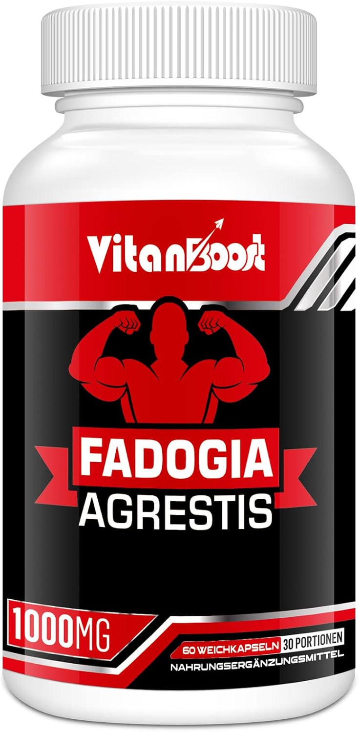 Vitanboost Fadogia Agrestis 1000mg with Ashwagandha & ZINC- Maximum Strength Fadogia Agrestis Extract Supplements - Drive, Athletic Performance & Muscle Mass - Gluten Free, Non-GMO, 60 Softgels