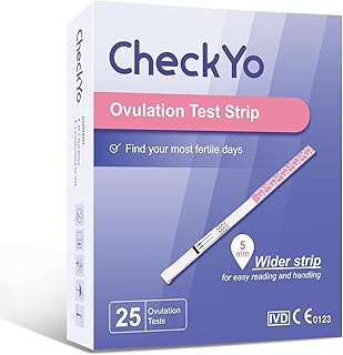 [25 Pack] CheckYo Ovulation Test Strips for Women: Accurate Fertility Test Strips & Easy-to-Use Ovulation Predictor Kits by Detecting LH Surge in Urine Sample - Ovulation Tracker