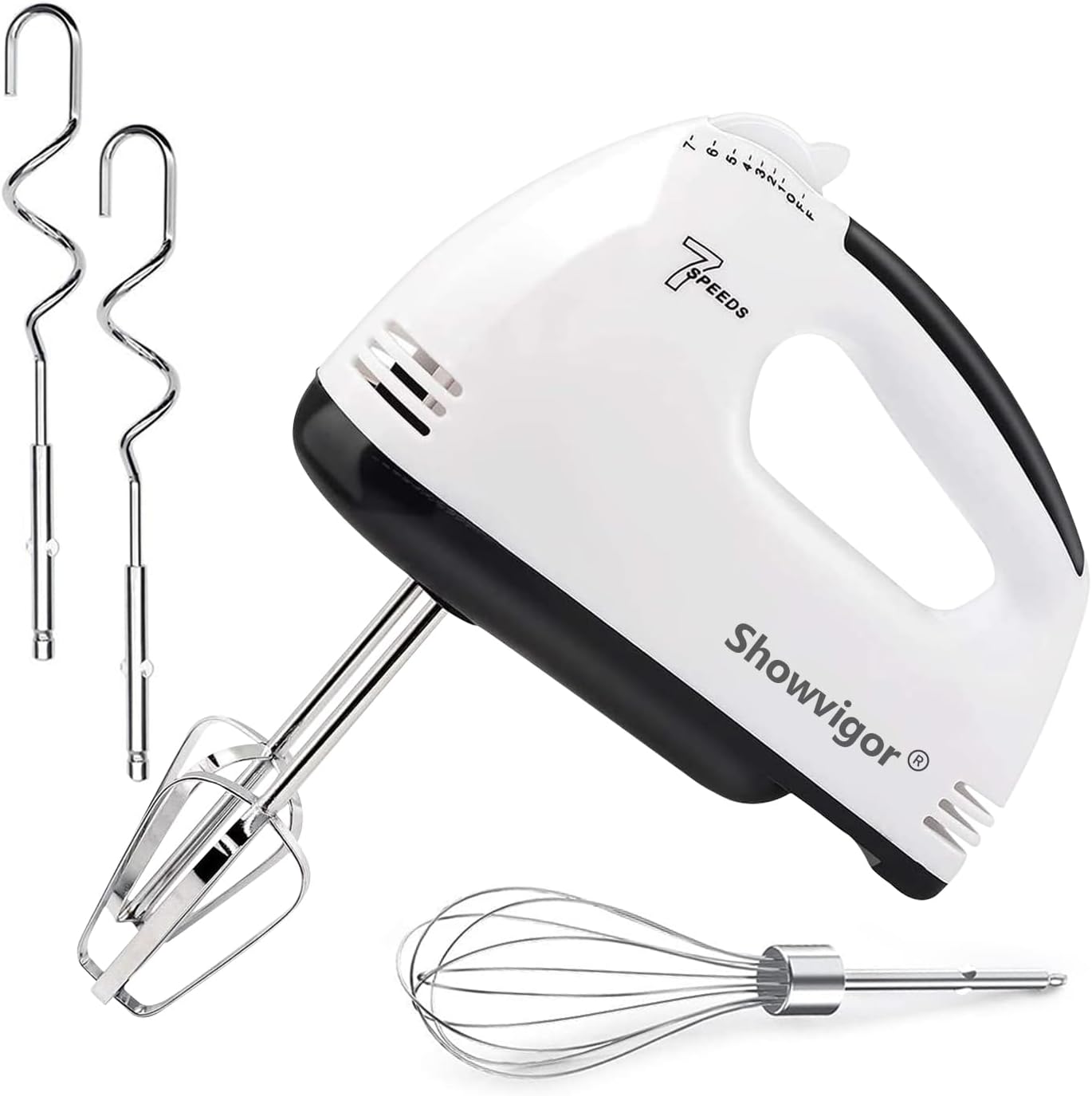 Hand Mixer Electric New 7-Speed Mixers for Baking, Stainless Steel Electric Hand Whisk, Electric Whisk Hand Mixer, Electric Whisk for Baking,Handheld Cake Mixer
