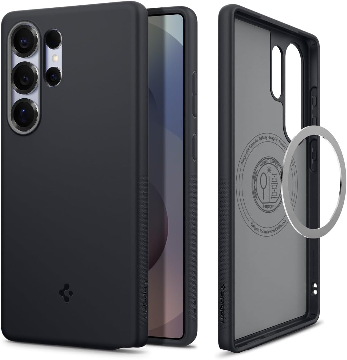 Spigen Nano Pop MagFit Designed for Galaxy S25 Ultra Case [Fast Wireless Charging/Magnet for Galaxy] (2025) - Black Sesame
