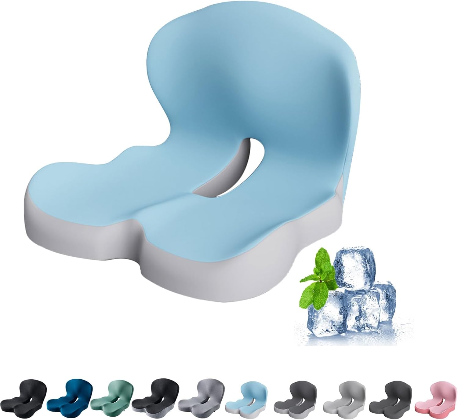 Sbyhbhyds Memory Foam L-Shaped Seat Cushion,Car Integrated Back and Seat Cushions, Soothing Cushion, Ergonomic Design Comfortable Non-Slip Lumbar Support Pad Suitable for Car Office Chair