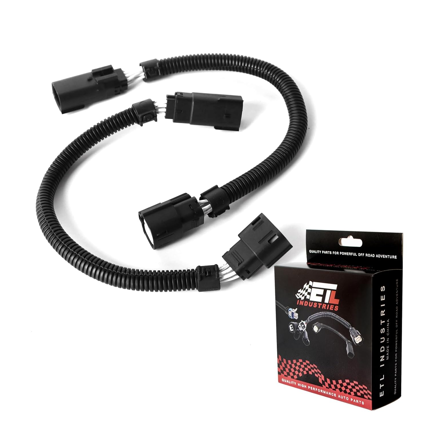 2Pcs 12" 8 Pin Oxygen Sensor Extension Harness Wires for 2015-2024 Dodge Charger/Challenger Hellcat 6.2L V8 Rectangular Connector Front