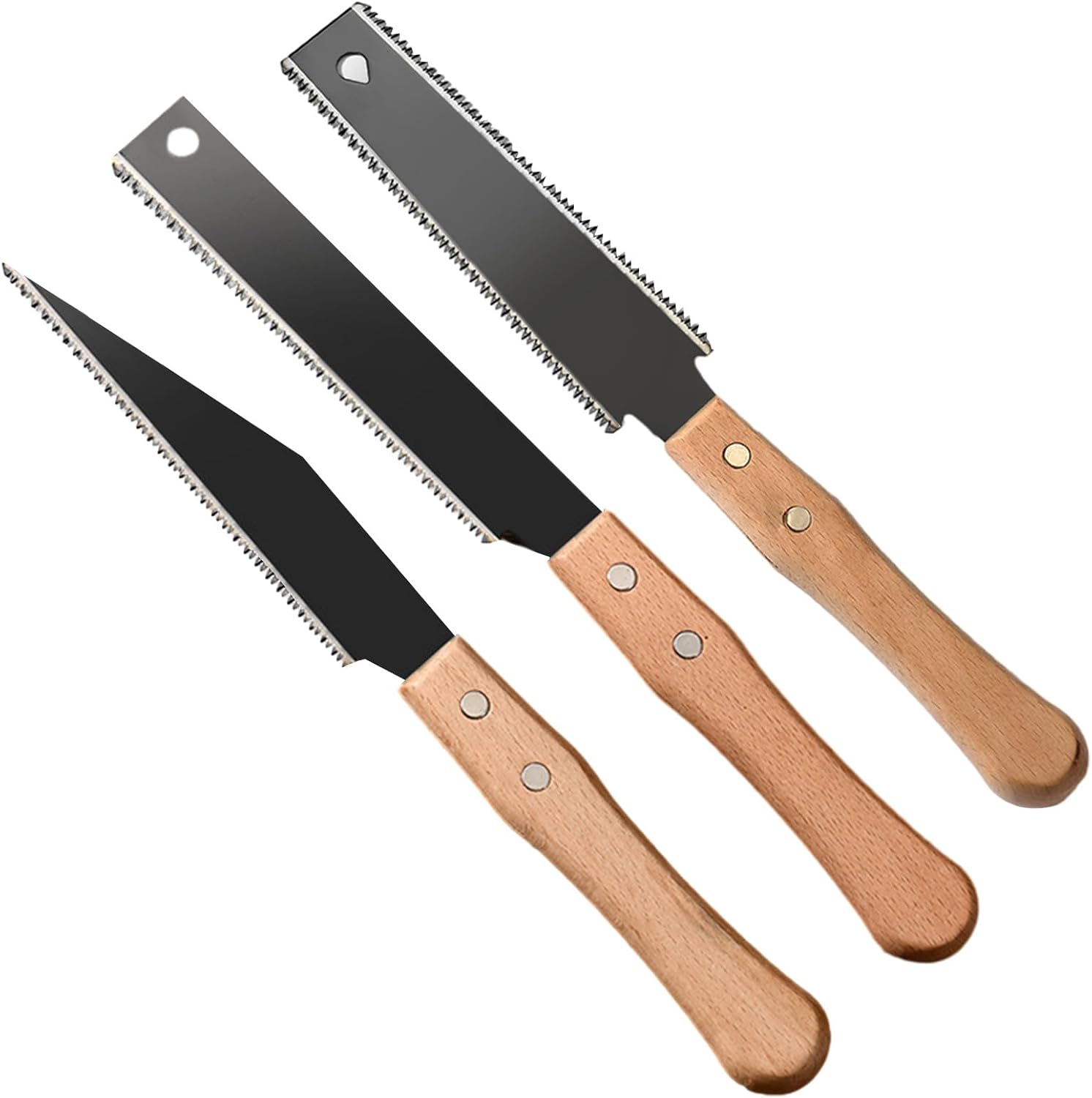Hand Saw 3 Pack Japanese Saws for Woodworking Tools Japanese Pull Saw Fine Tooth Wood Working Carpenters Tools Sharp Flat Double Edged Small Wood Saws