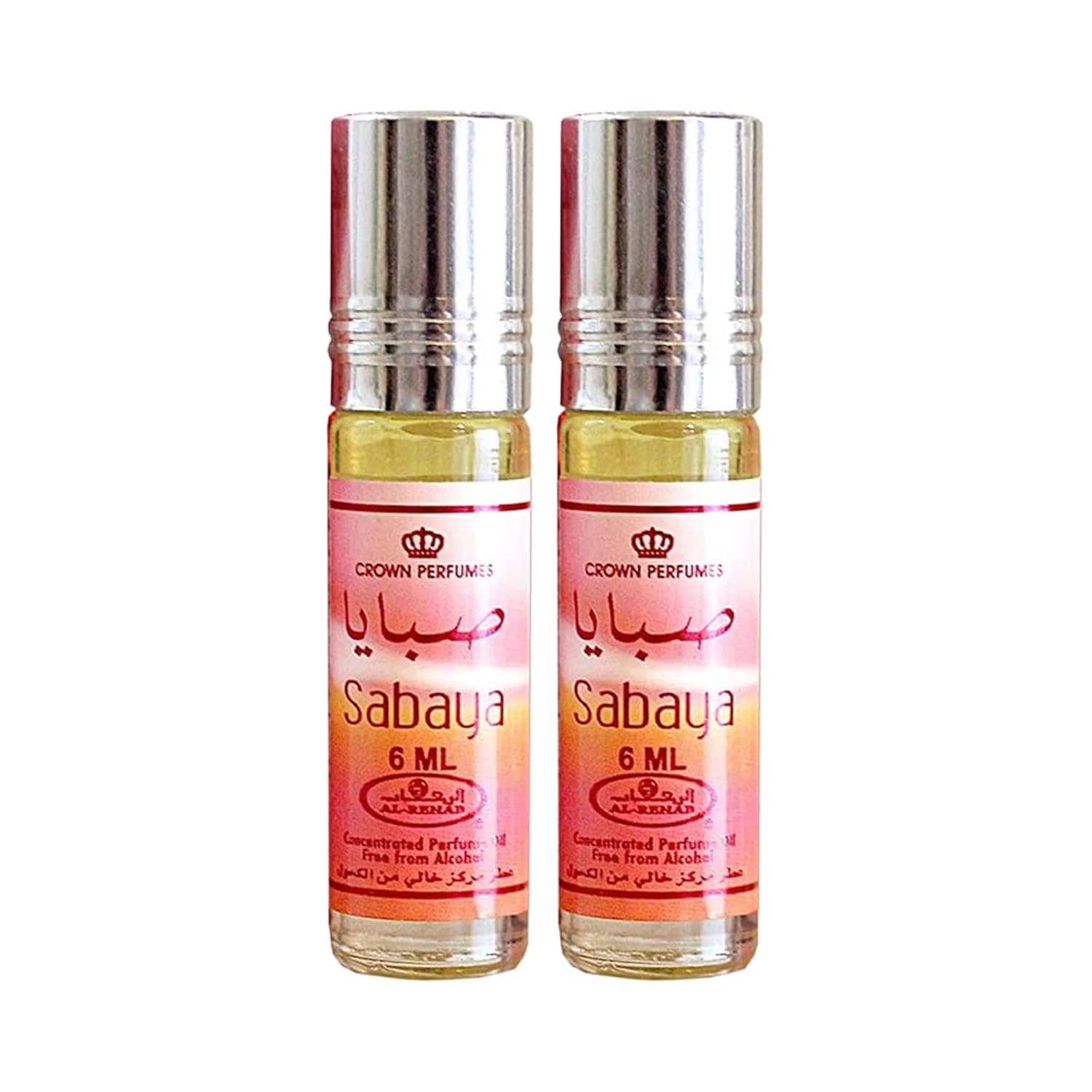Al Rehab Sabaya Concentrated Perfume Rollerball For Unisex, 6 Ml/0.20 Oz (Pack Of 2)