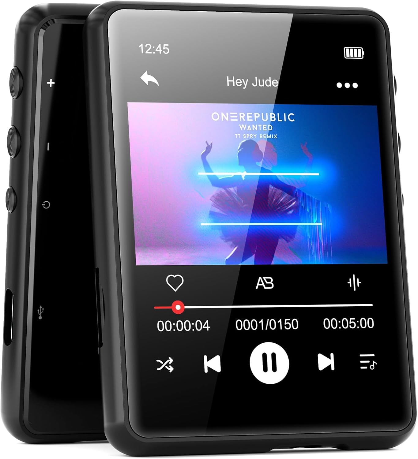 MECHEN 64GB MP3 Player Bluetooth 5.3 with 2.4" Full Touch Screen,Portable Digital Music Player with Speaker,FM Radio, Line Recording, HiFi Lossless Sound, Support up to 128GB. (Black)