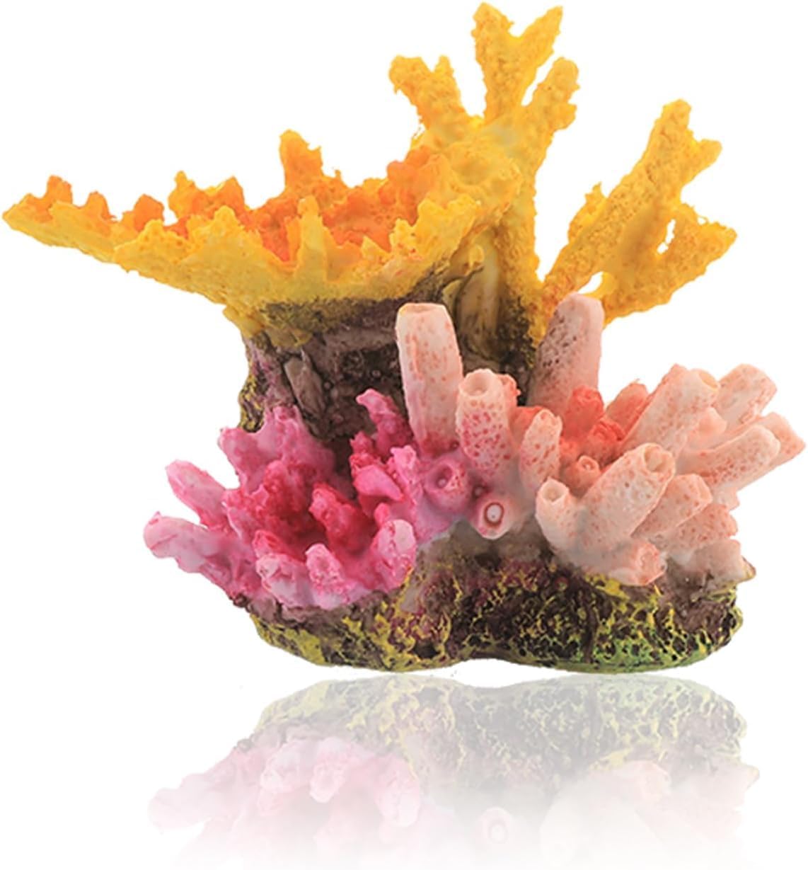 Colorful Coral Reef for Aquarium, 3.15" Artificial Resin Fish Tank Decor, Aquarium Environments Decor Accessories for Various Fish Tanks, Nautical Themed Parties