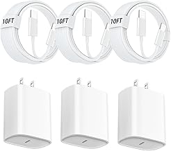 for iPhone 16 15 Pro Max Charger Fast Charging, 3-Pack 10 FT Long USB C Cord Cable with 20W Phone Charger Block for iPhone 16/16 pro/16 pro max/16 plus/15/15 pro/15 pro max/15 Plus, iPad, Galaxy S24