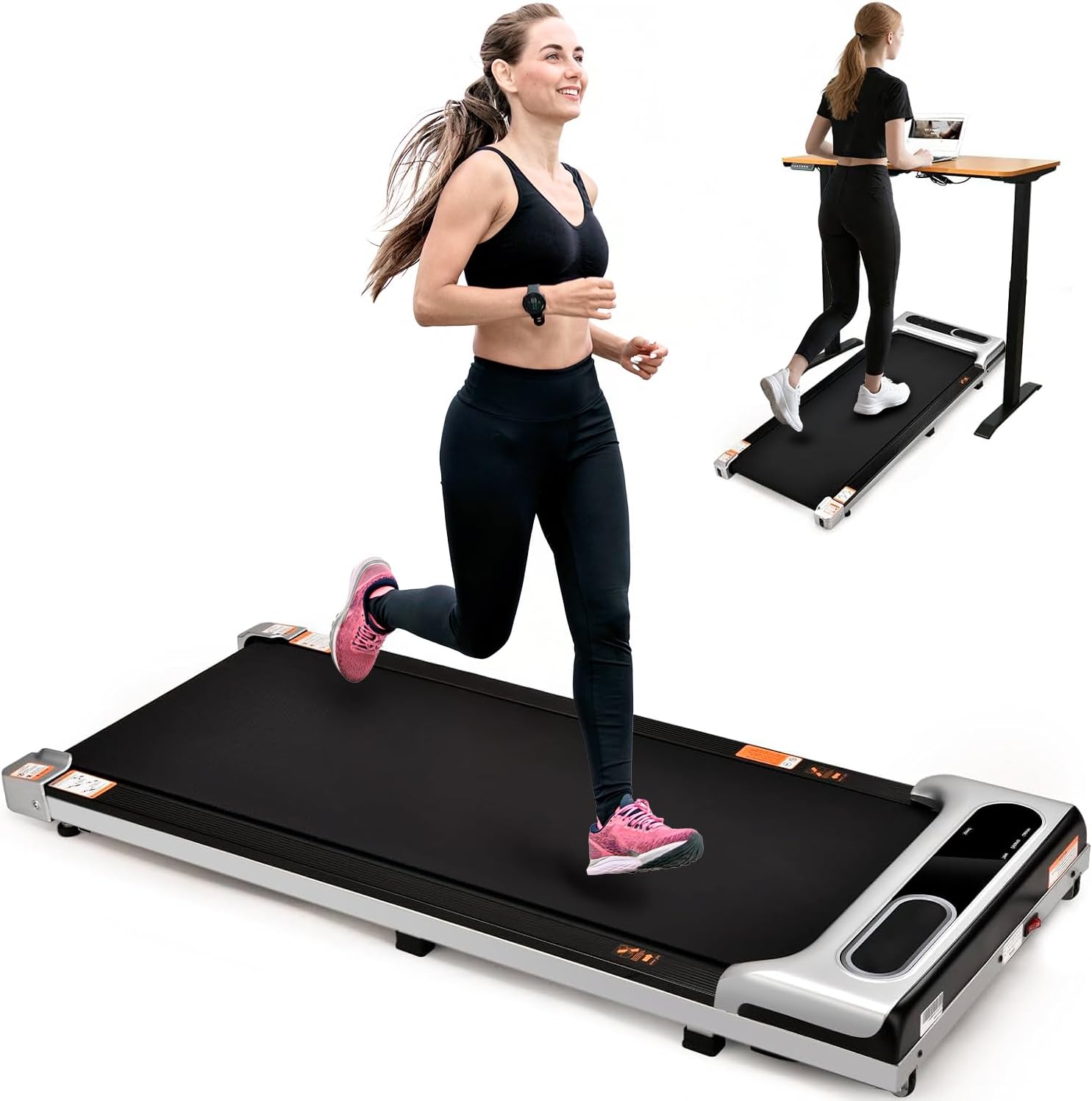 Walking Pad Treadmill, 2 in 1 Under Desk Treadmill, 2.5 HP Portable Walking Pad with Remote Control and LED Display, Walking Jogging Machine with 265 lbs Capacity
