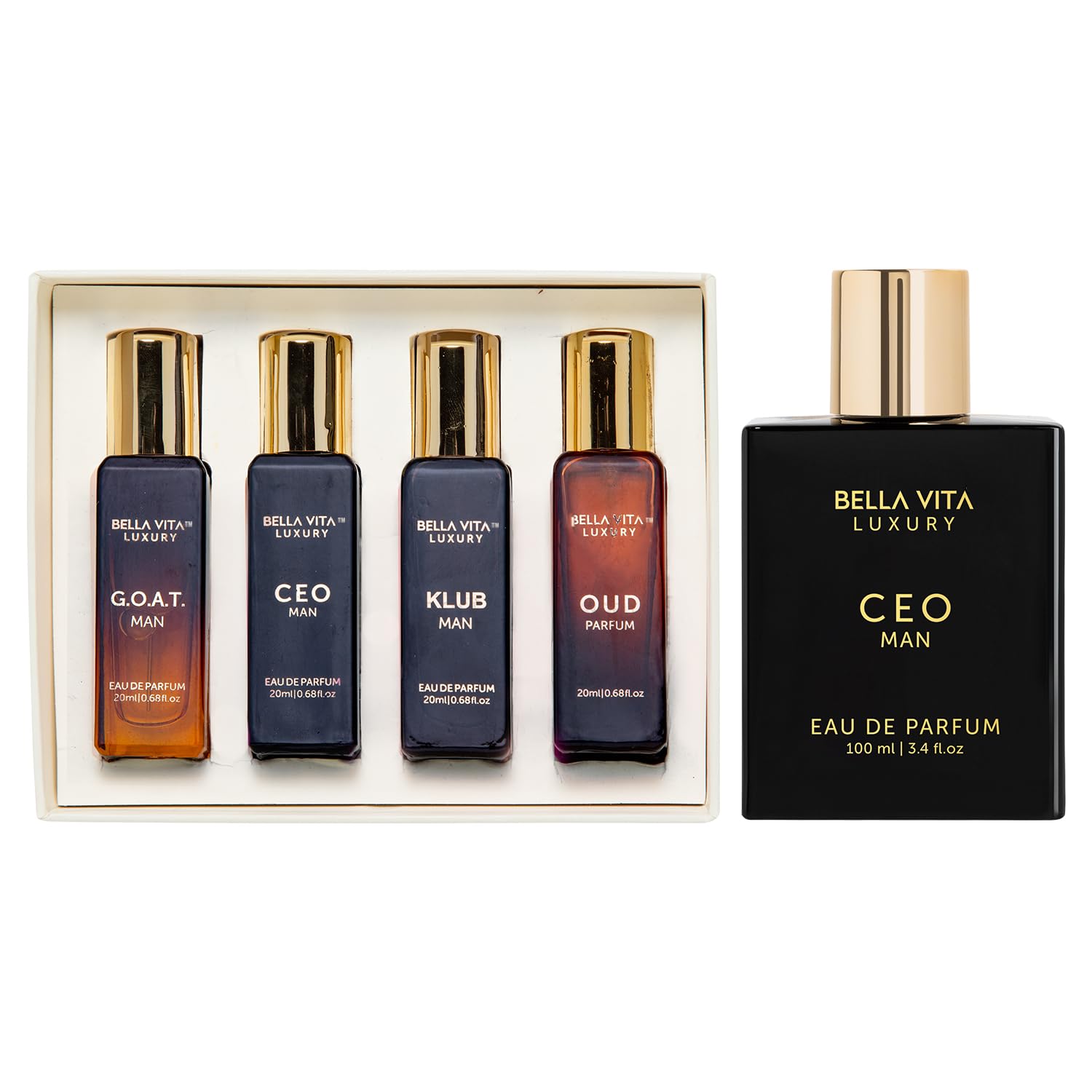 BellaVita Luxury CEO Man & Mens Gift Set Perfume Cologne for Men Combo| Long-Lasting Men's Cologne with Lemon, Lavender, Tonka & Agarwood Perfume for Men