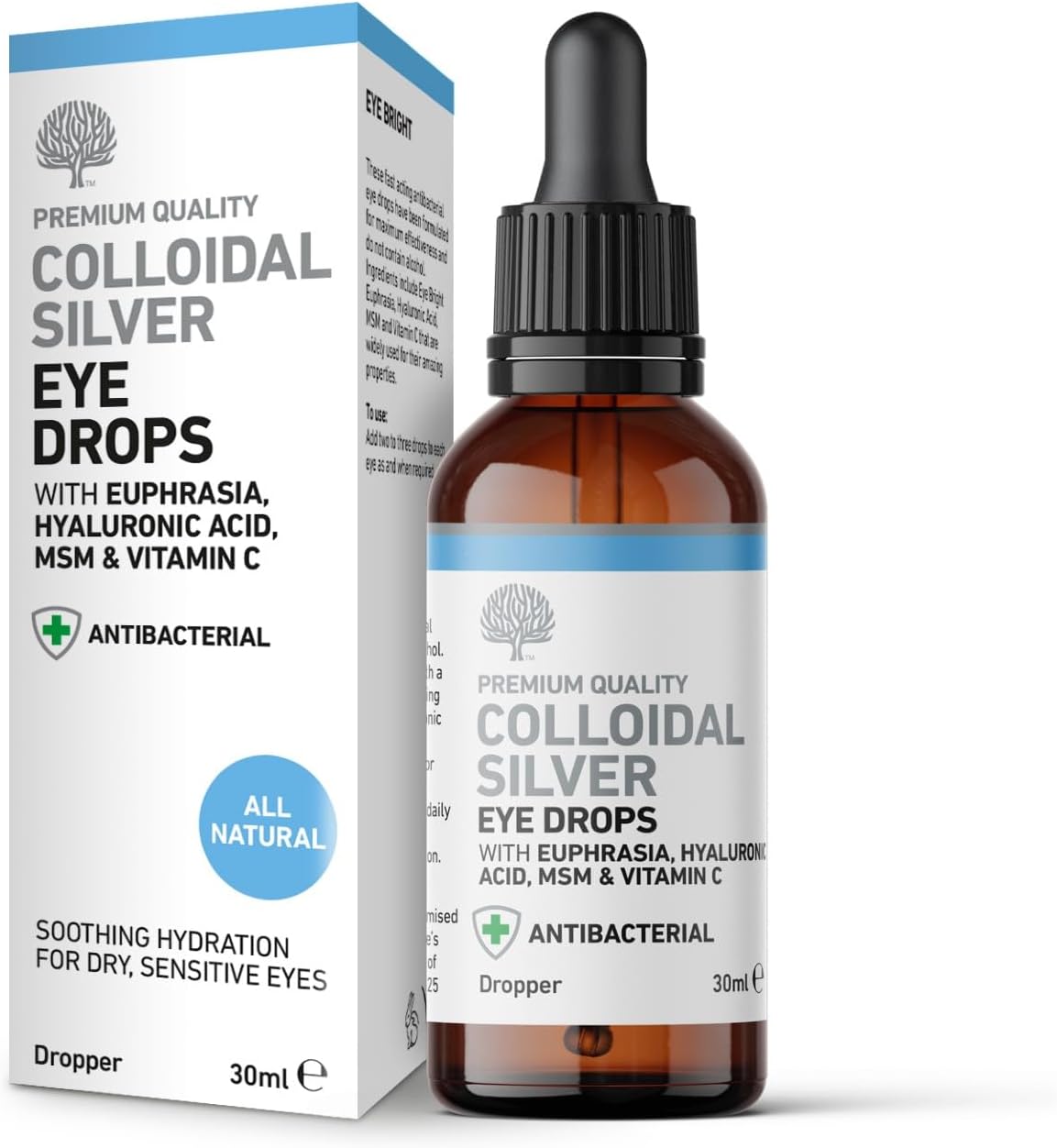 Nature's Greatest Secret Colloidal Silver All Natural Eye Drops with Euphrasia & MSM 30ml