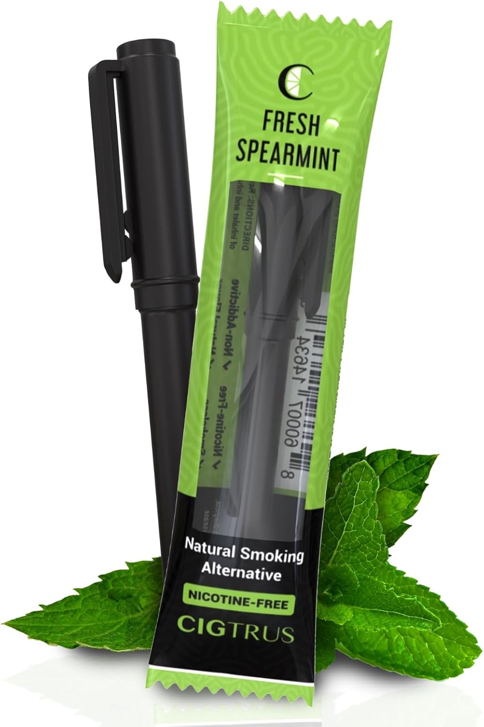 Natural Non-Nicotine Inhaler - Tobacco Free, Quit Smoking Substitute - Smoke Free Habit Support by Cigtrus (Fresh Spearmint)