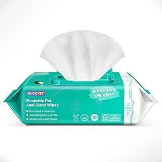 HICC PET Anal Gland Wipes for Dog Cat and Pet, Dog Wipes for Paws and Butt, Cleansing & Deodorizing, Vet Recommended Cleansing Wipes, Gentle and Hypoallergenic (100 Count)