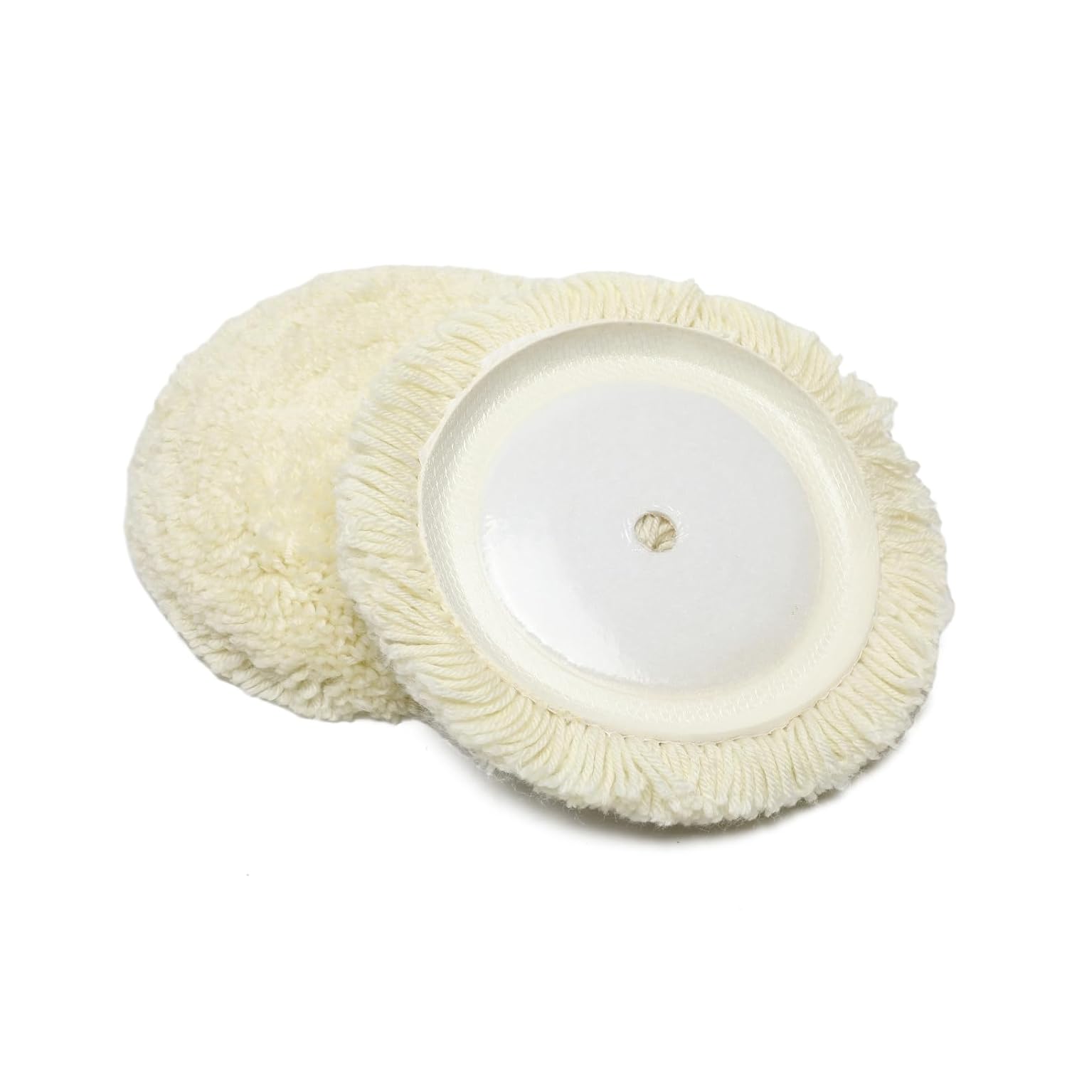 2 Pack 7" Wool Polishing Pads Buffing Pads for Compound, Cutting & Polishing, 100% Natural Wool, Thick and Aggressive (2PCS 7" Single Wool Buffing Pad)