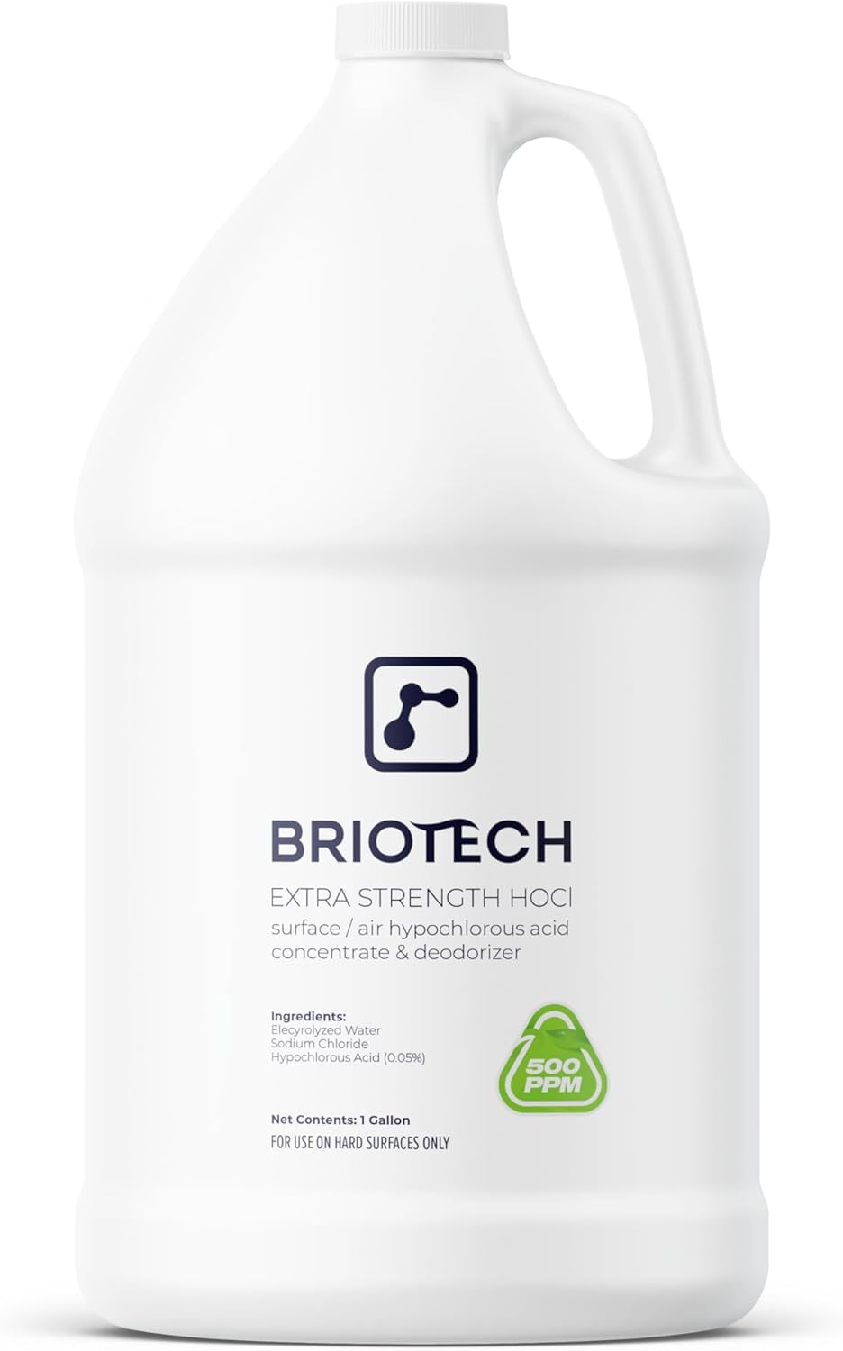 BRIOTECH Surface/Air 500, Pure Hypochlorous 500 PPM for ULV Foggers Sprayers & Humidifiers, Professional Cleaner Deodorizer for Dental, Offices, Schools, Homes, Peroxide Free, 1 Gallon Refill